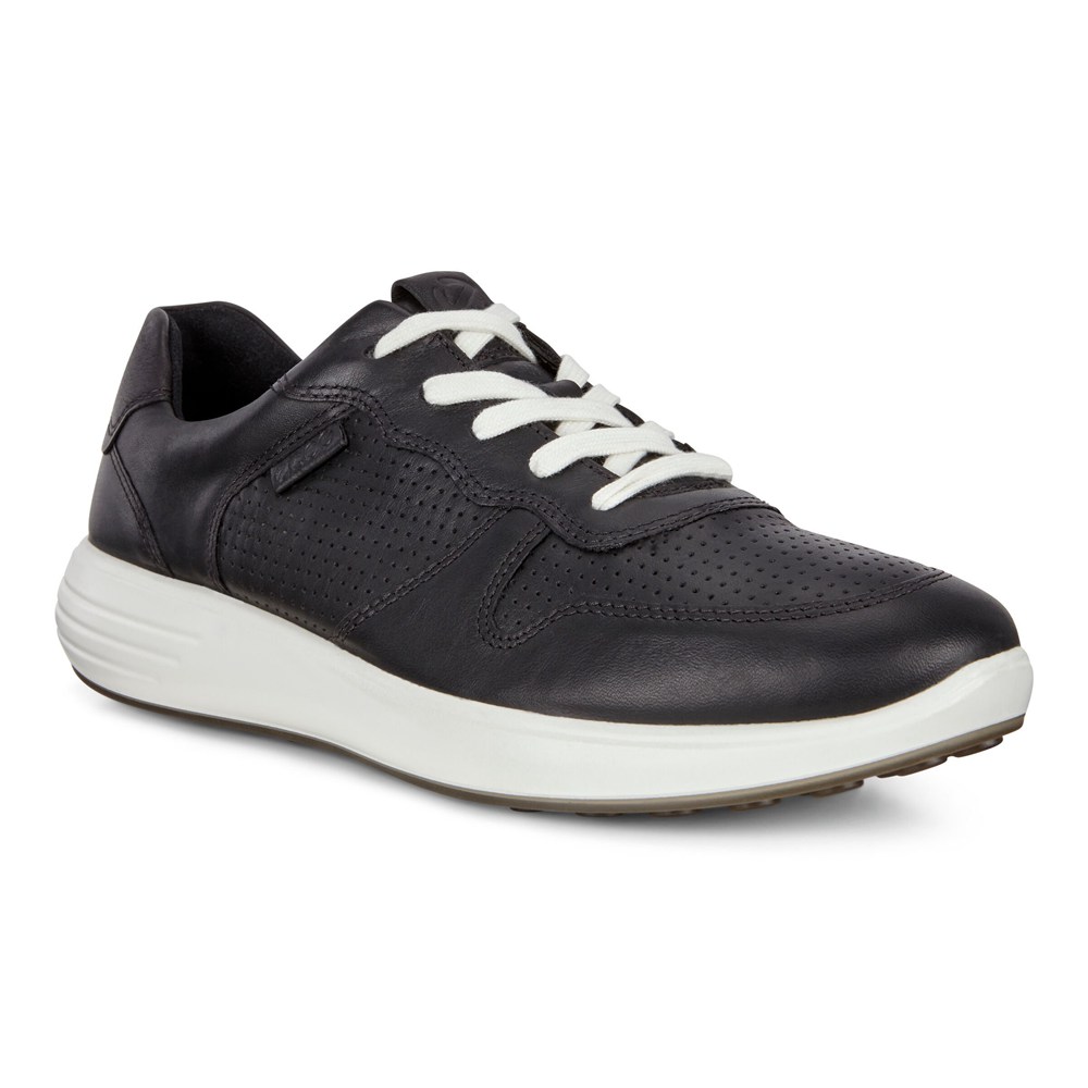 ECCO Mens Sneakers Black - Soft 7 Runner Lace-Ups - XQR-418536